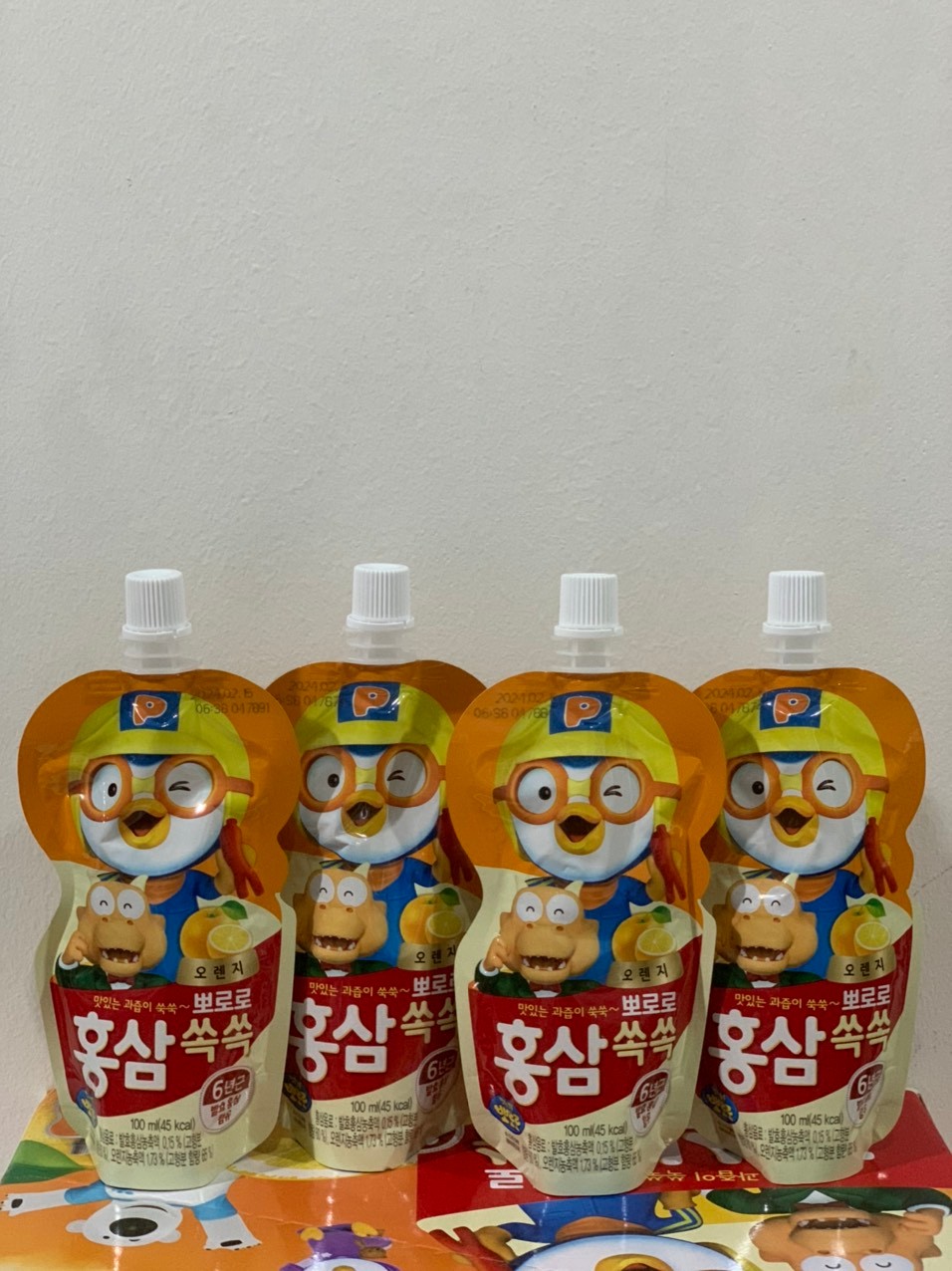 Nước Hồng Sâm Trẻ Em Paldo Pororo vị cam 100ml