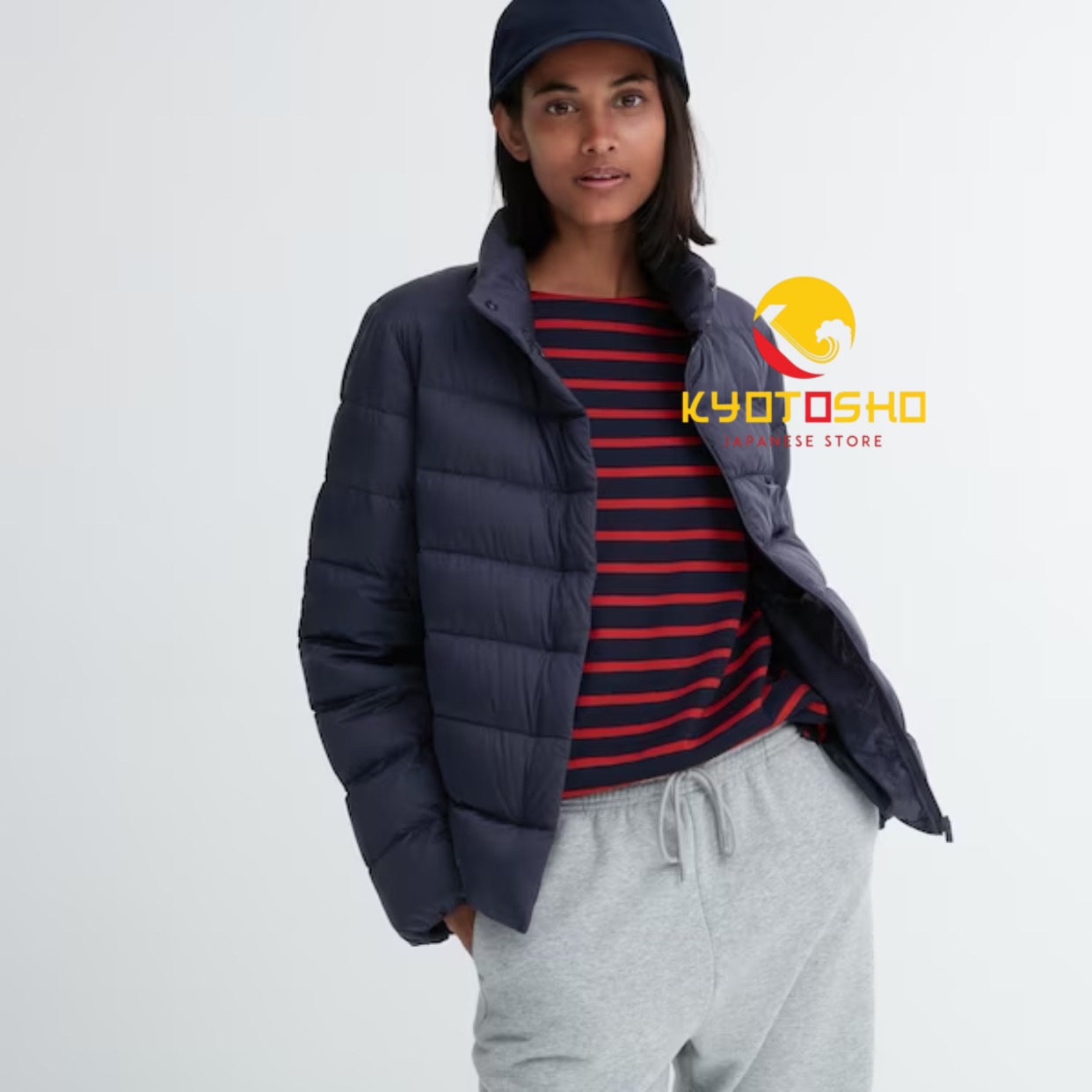 Áo lông vũ nữ Uniqlo cổ trụ Size L - 69 Navy