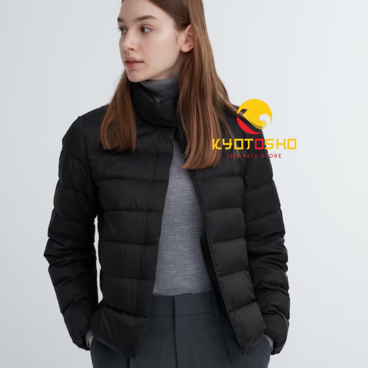 Áo lông vũ nữ Uniqlo cổ trụ Size XL - 09 Black