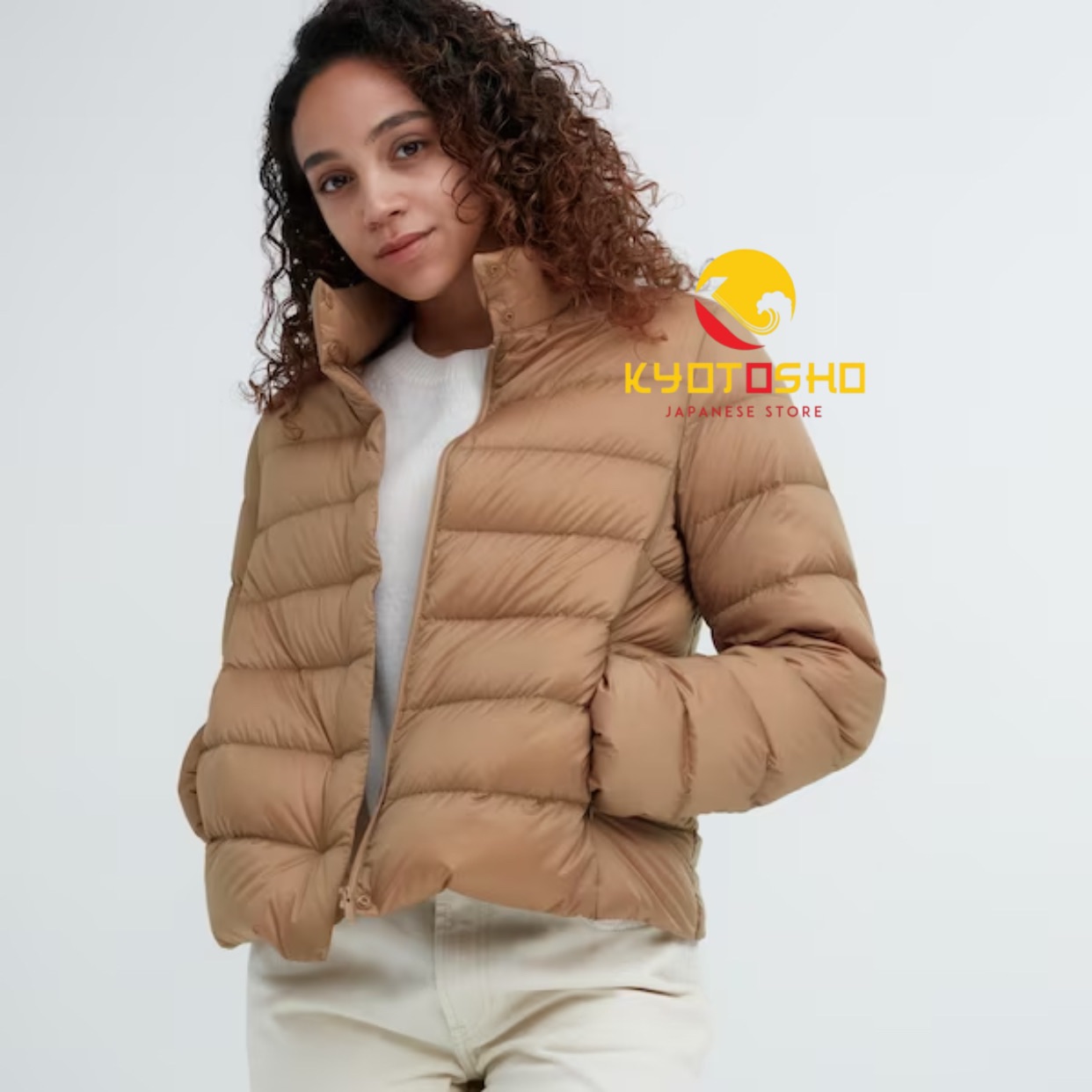 Áo lông vũ nữ Uniqlo cổ trụ Size L - 32 Beige