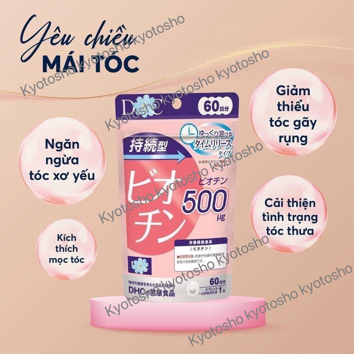 Viên uống DHC ngăn rụng tóc  biotin 60 ngày