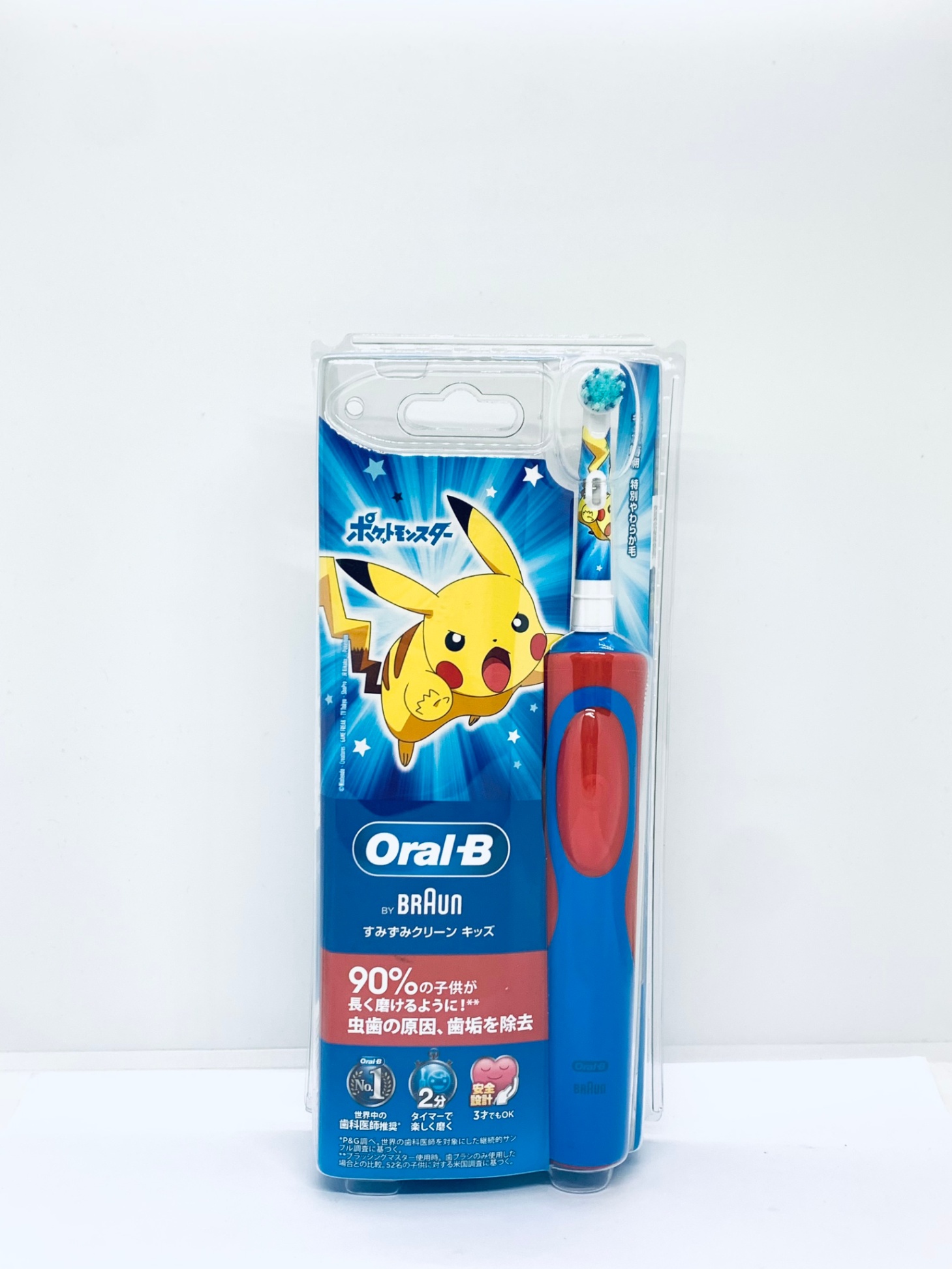 Bàn chải điện Braun Oral-B cho bé từ 3 tuổi Pikachu đỏ