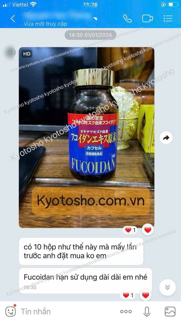 Phá ung thư Fucoidan đỏ 150v