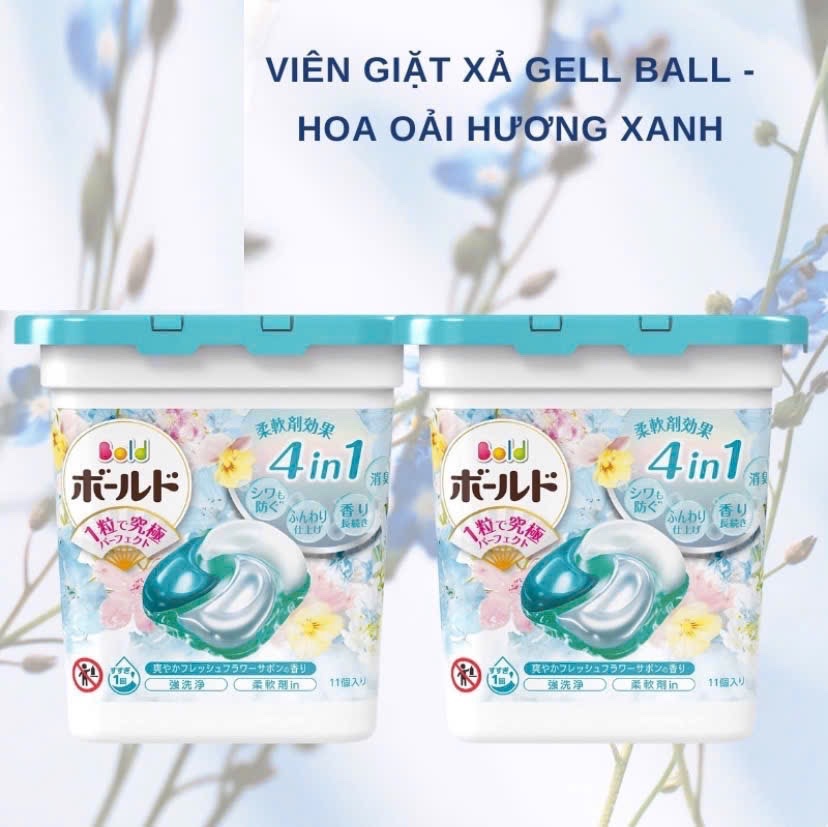 Hộp viên giặt xả Gellbold xanh 4D 12v(T6)