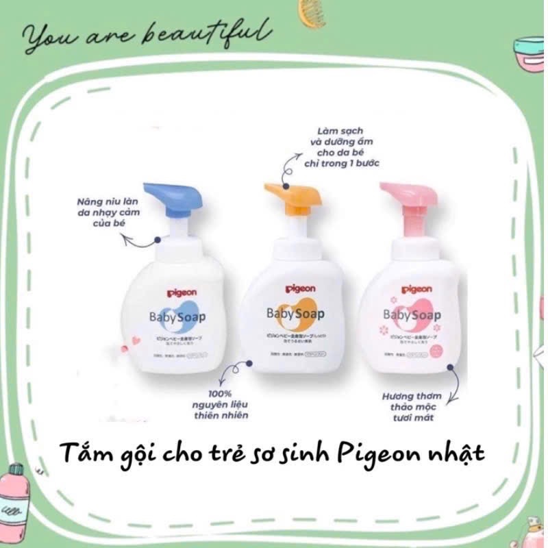 Sữa Tắm Trẻ Em Pigeon Baby Soap 500ml Hồng mm