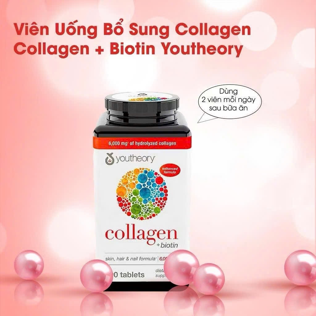 Viên Uống bổ sung Youtheory Collagen Biotin 390v