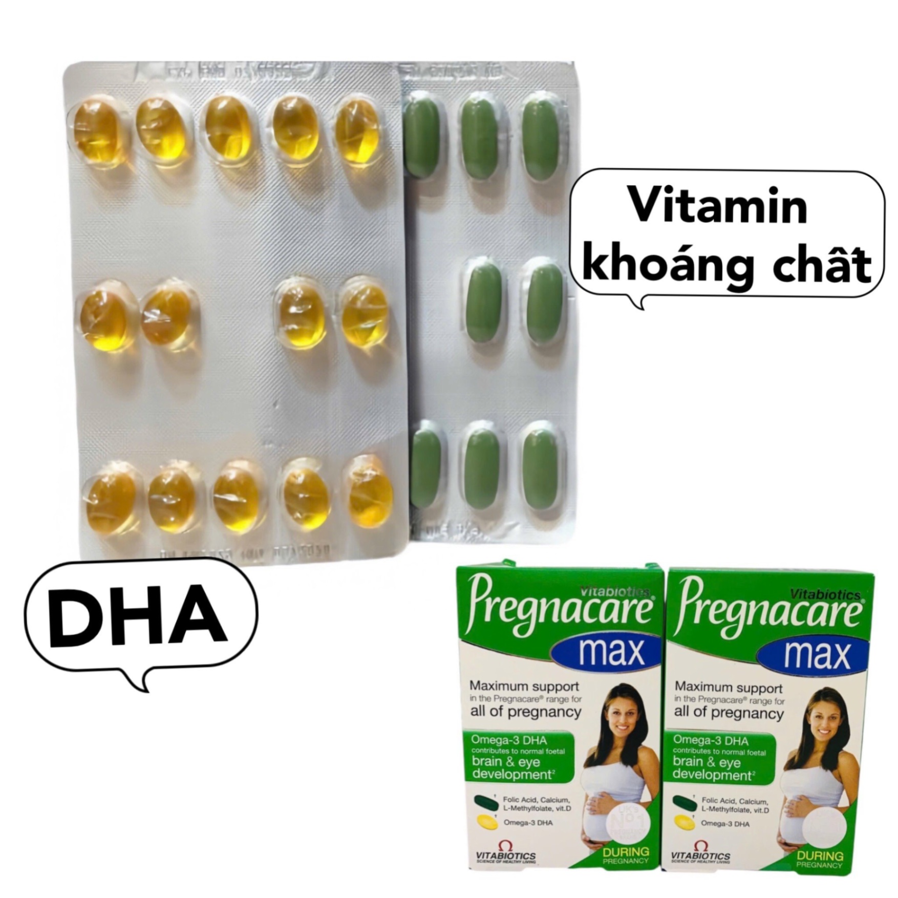 Viên uống Pregnacare bổ sung Vitamin và Omega-3 cho bà bầu 84v