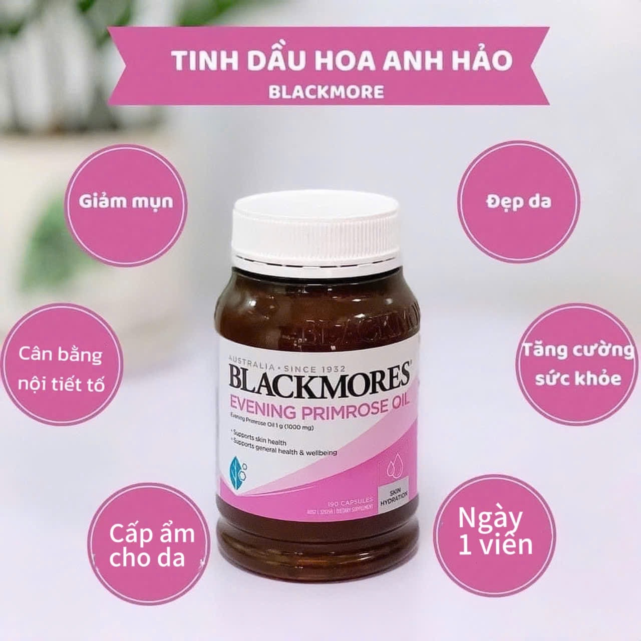 Viên Uống Blackmores Tinh Dầu Hoa Anh Thảo 190v