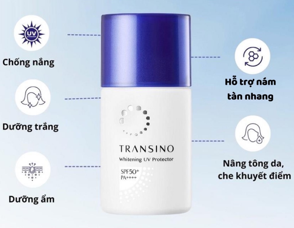 Kem dưỡng trắng da chống nắng Transino SPF 50+ 30ml