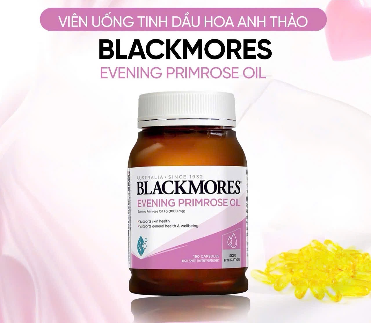 Viên Uống Blackmores Tinh Dầu Hoa Anh Thảo 190v