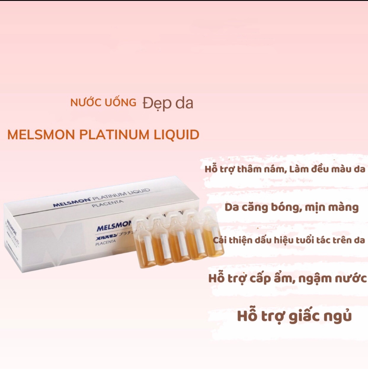 Nước uống nhau thai ngựa Melsmon Platium 10mlx30 - Nhật Bản