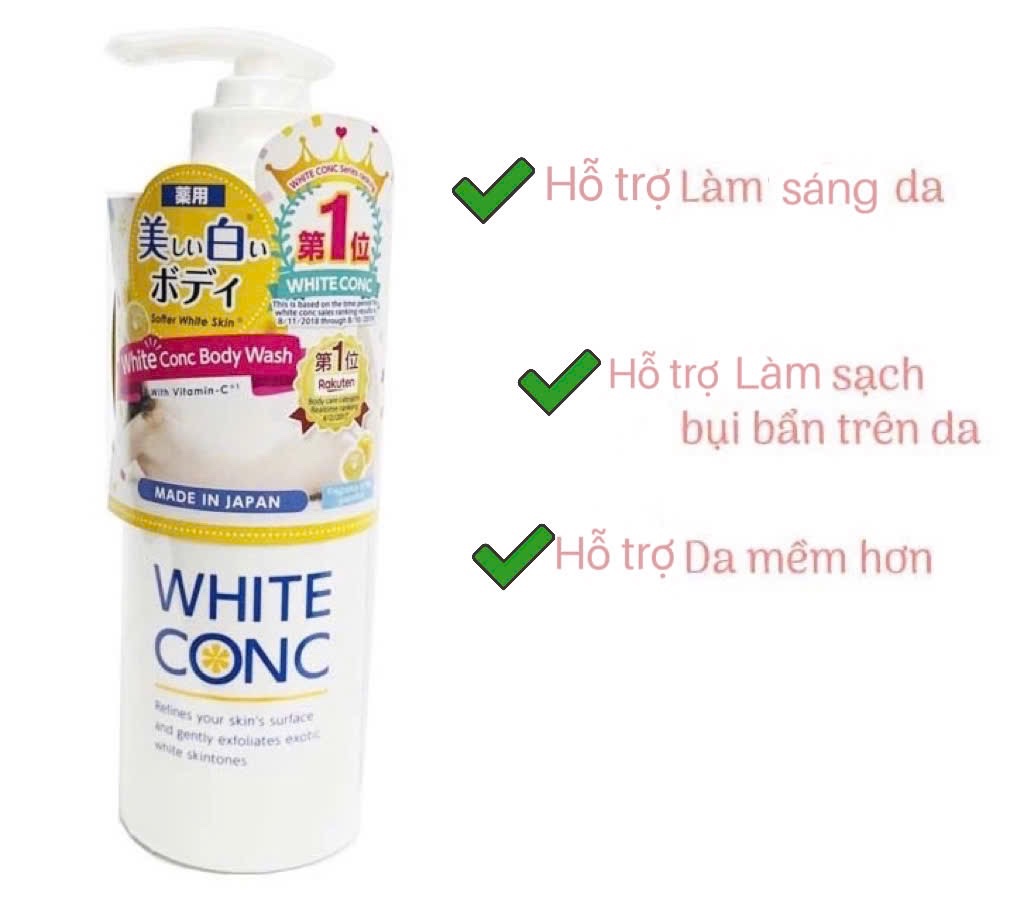 Sữa tắm trắng da White Conc Body Shampoo 600ml