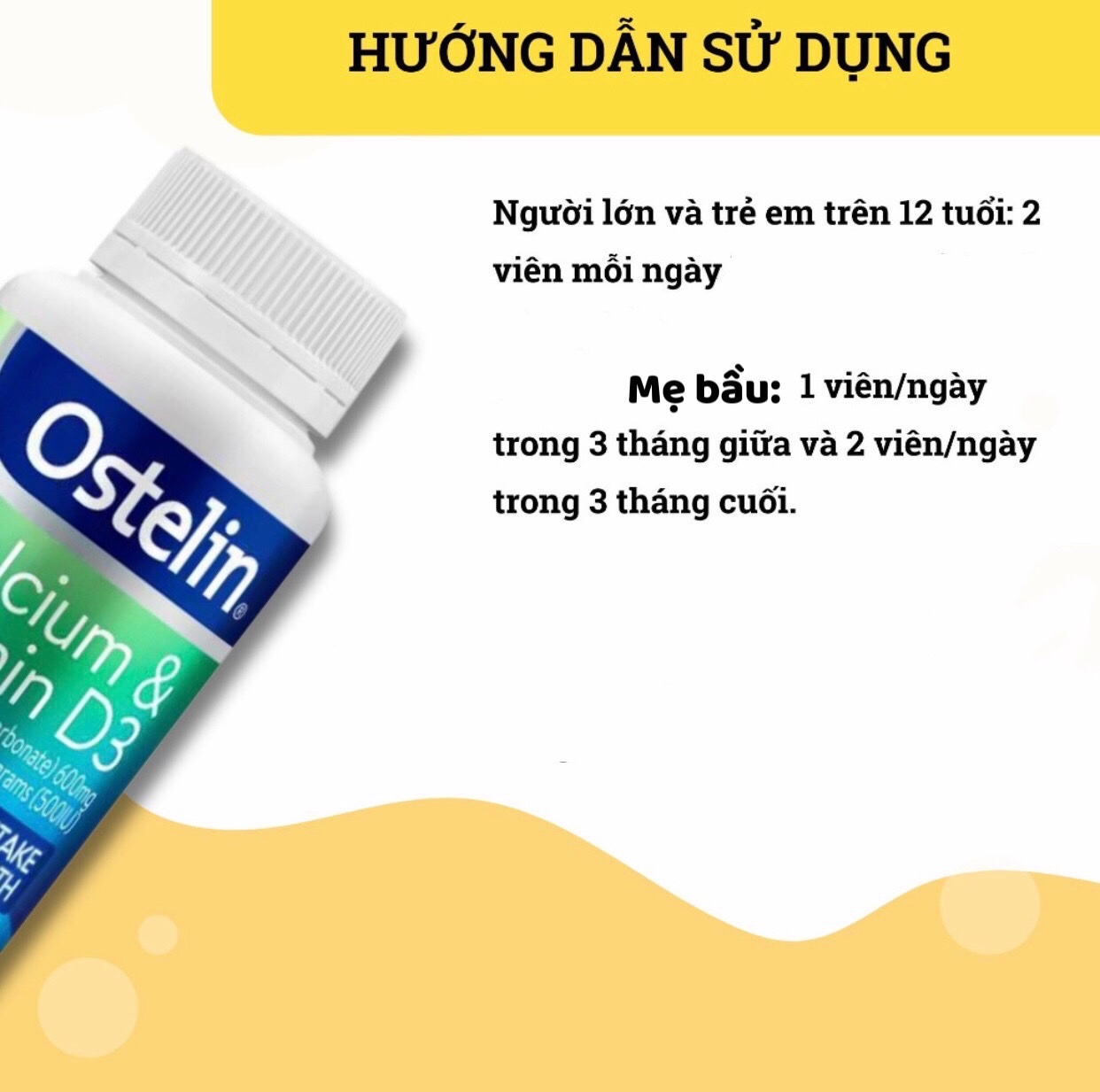 Viên uống Ostelin bổ sung Canxi và Vitamin D3 cho bà bầu 130 viên