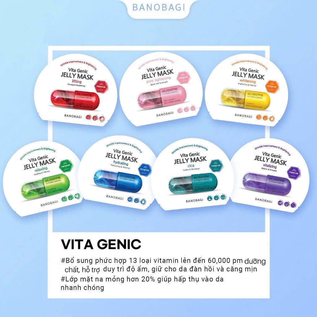 Mặt nạ Banobagi Vita Genic Relaxing Hàn Quốc 30g xanh lá