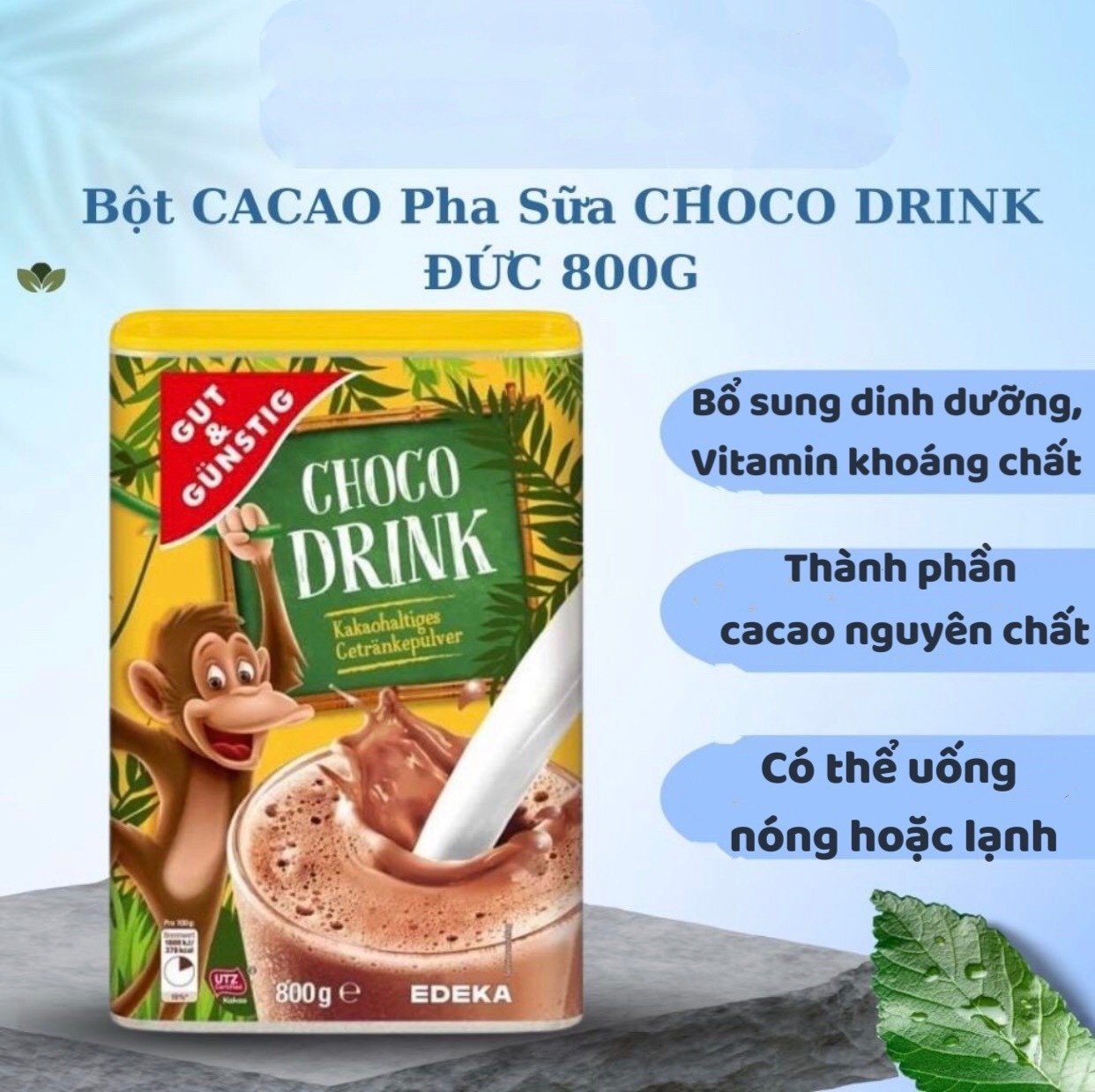 Bột cacao pha sữa CHOCO DRINK đức 800g