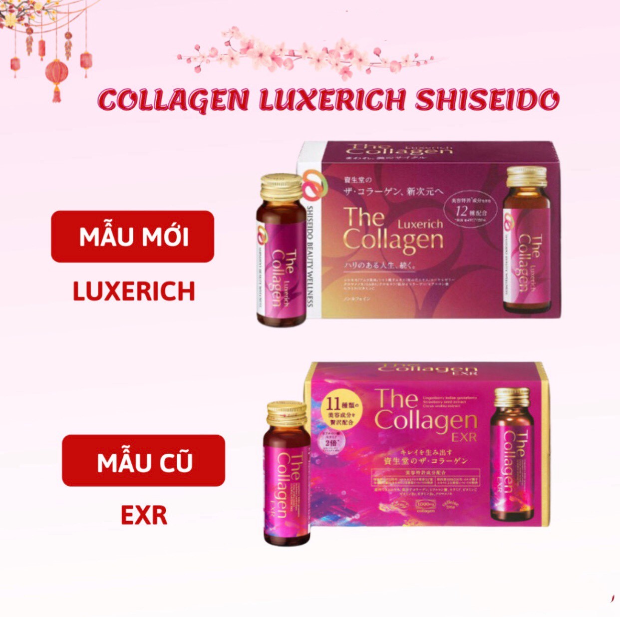 The Collagen Luxerich Shiseido dạng nước 50mlx10 (3h/thùng)