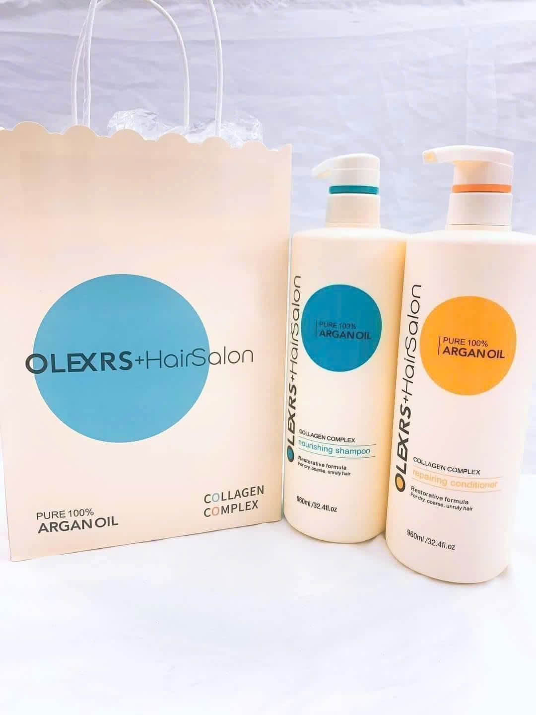 Bộ Gội Xả Olexrs Argan Oil Collagen Hair Salon 500ml