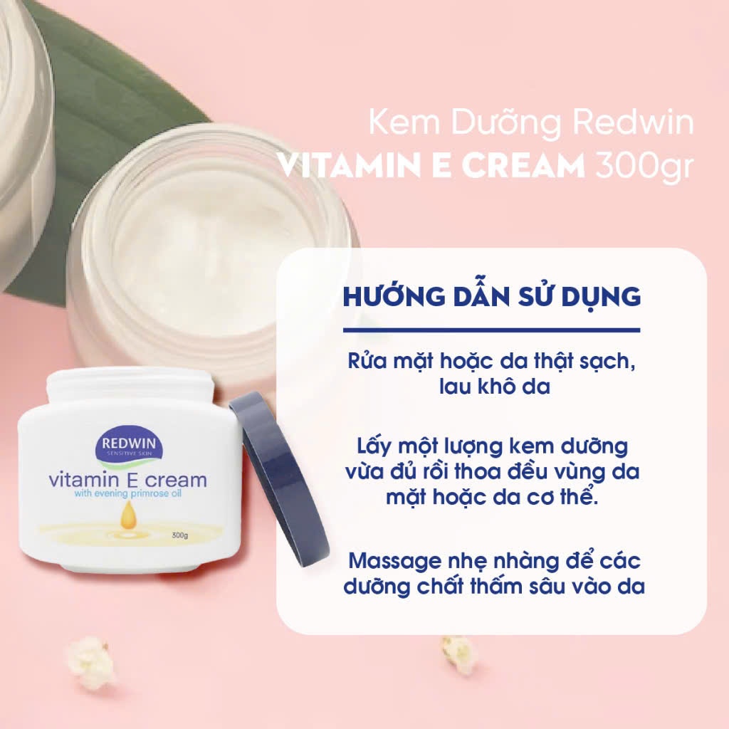 Kem dưỡng da bổ sung vitamin E REDWIN 300g