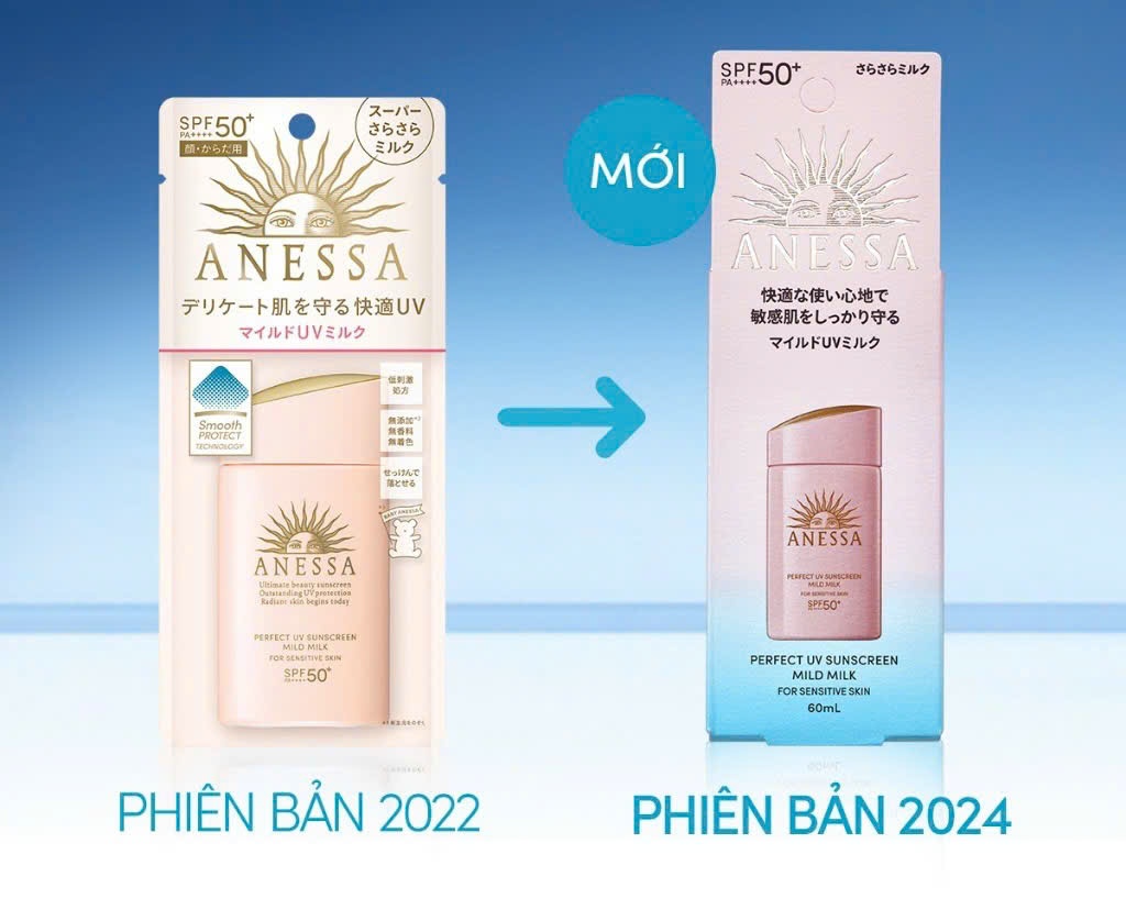 Sữa chống nắng Anessa dịu nhẹ cho da nhạy cảm SPF50+ PA++++ 60ml (hồng)