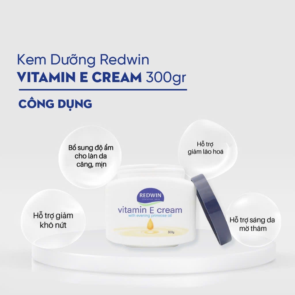 Kem dưỡng da bổ sung vitamin E REDWIN 300g