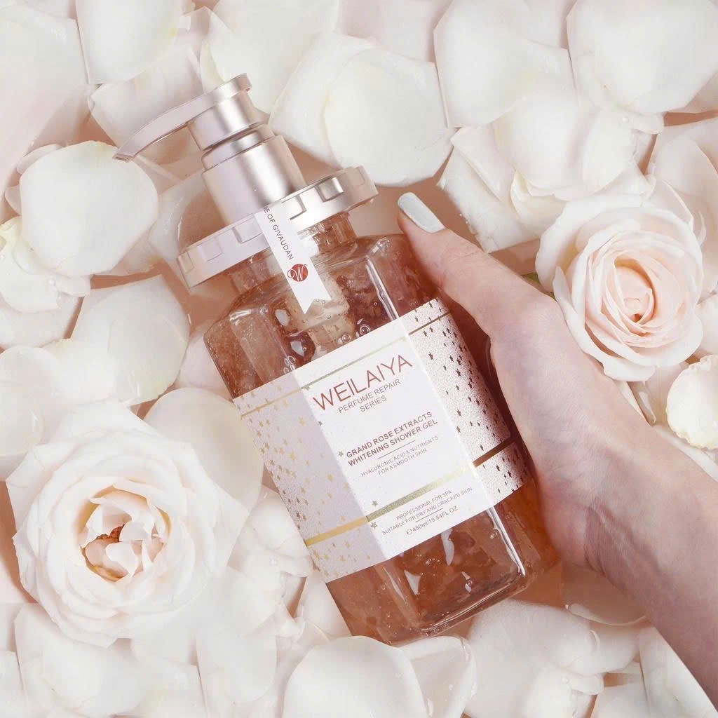 Sữa tắm trắng WEILAIYA túi mật hoa hồng 450ml