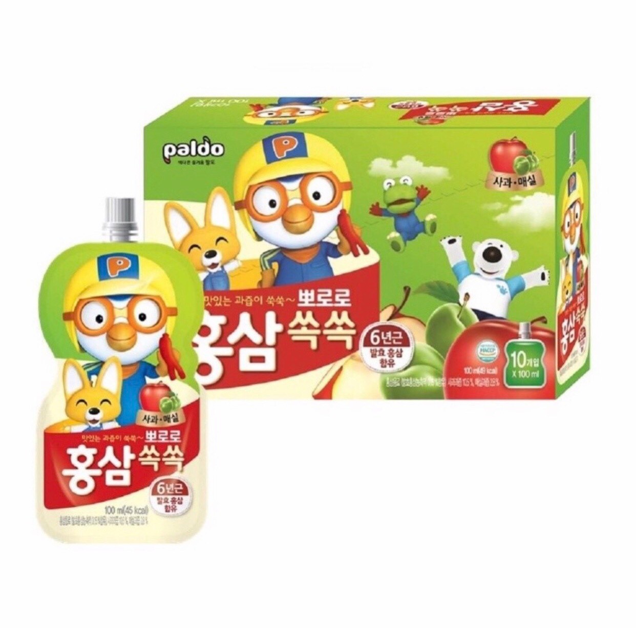 Nước Hồng Sâm Trẻ Em Paldo Pororo vị nho 100ml