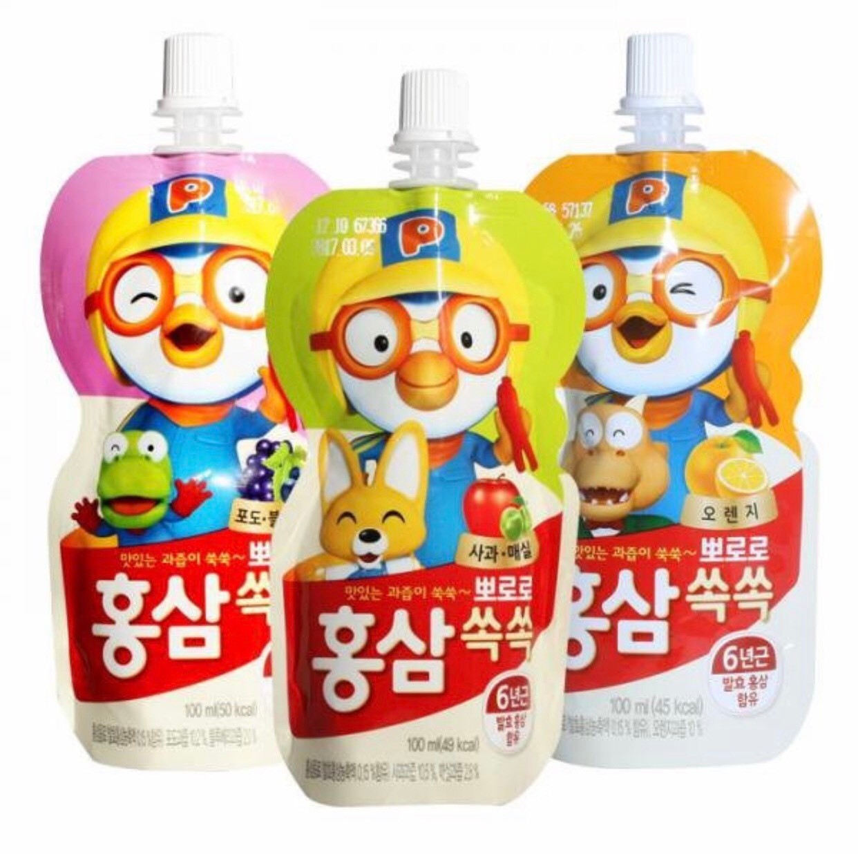 Nước Hồng Sâm Trẻ Em Paldo Pororo vị cam 100ml