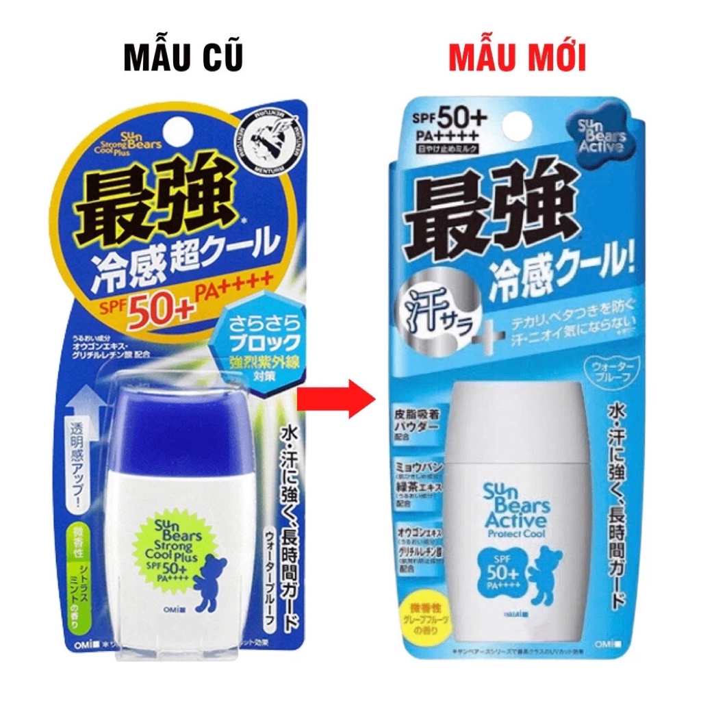 Kem chống nắng OMI SUNBEAR SPF 50+[freship tianf quấc ] hàng nhật nội địa. - dùng thử 10ml bạc hà,28ml