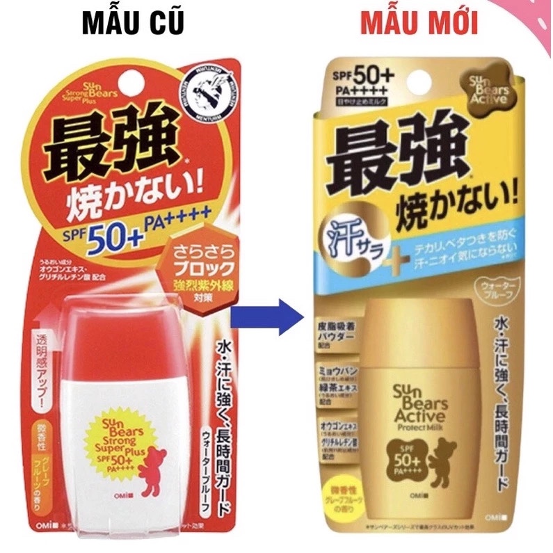 Kem chống nắng OMI SUNBEAR SPF 50+[freship tianf quấc ] hàng nhật nội địa. - dùng thử 10ml bạc hà,28ml