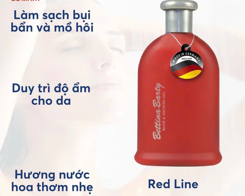 Sữa tắm Bettina Barty màu đỏ 500ml