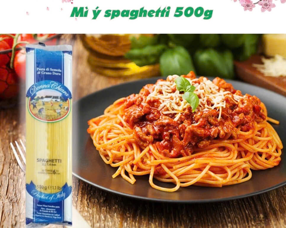 Mỳ Ý Spaghetti 1,4mm 500g