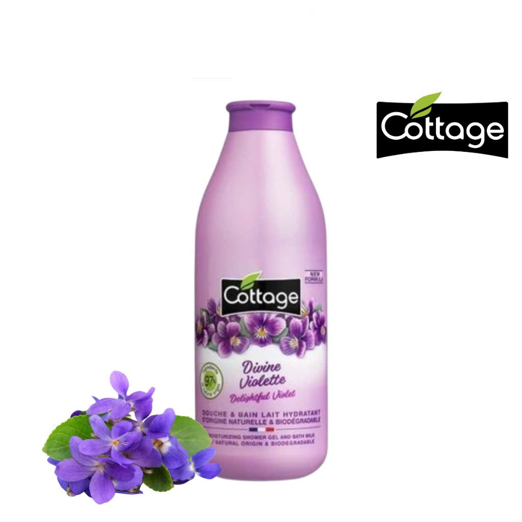 Sữa tắm tẩy tế bào chết Cottage violette 750ml tím