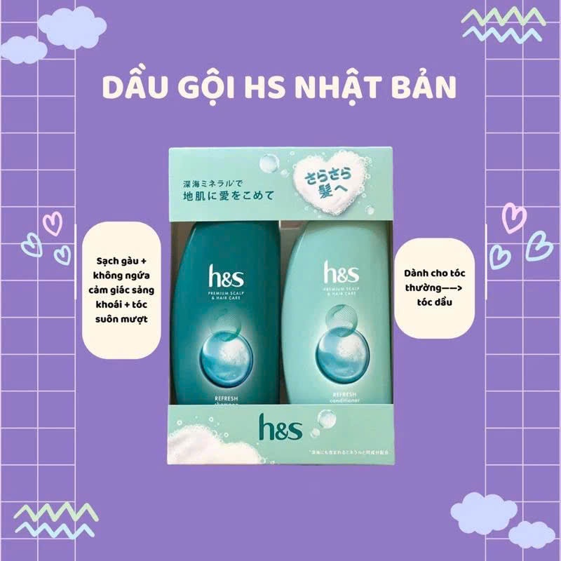 Bộ dầu gội và xả HS 350ml (màu xanh lá)(T6)