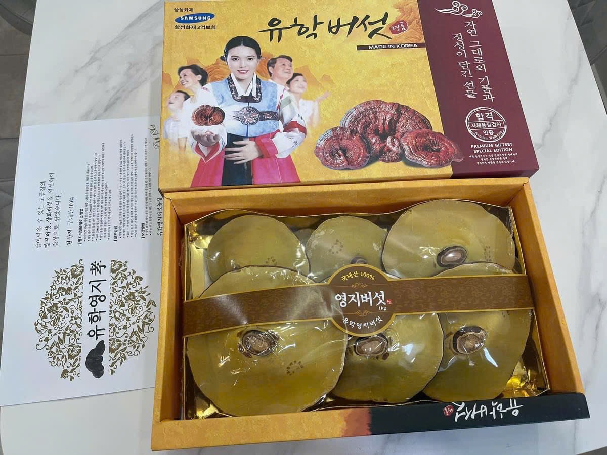Nấm Linh Chi Loại 1 Hiệu Cô Gái Hộp 1Kg Của Hàn Quốc