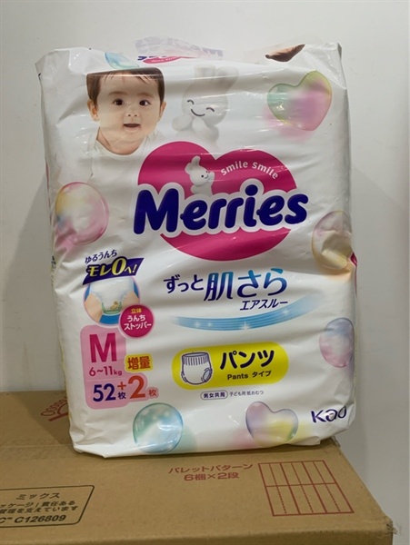 Bỉm quần Merries M52+2 (6-11kg)