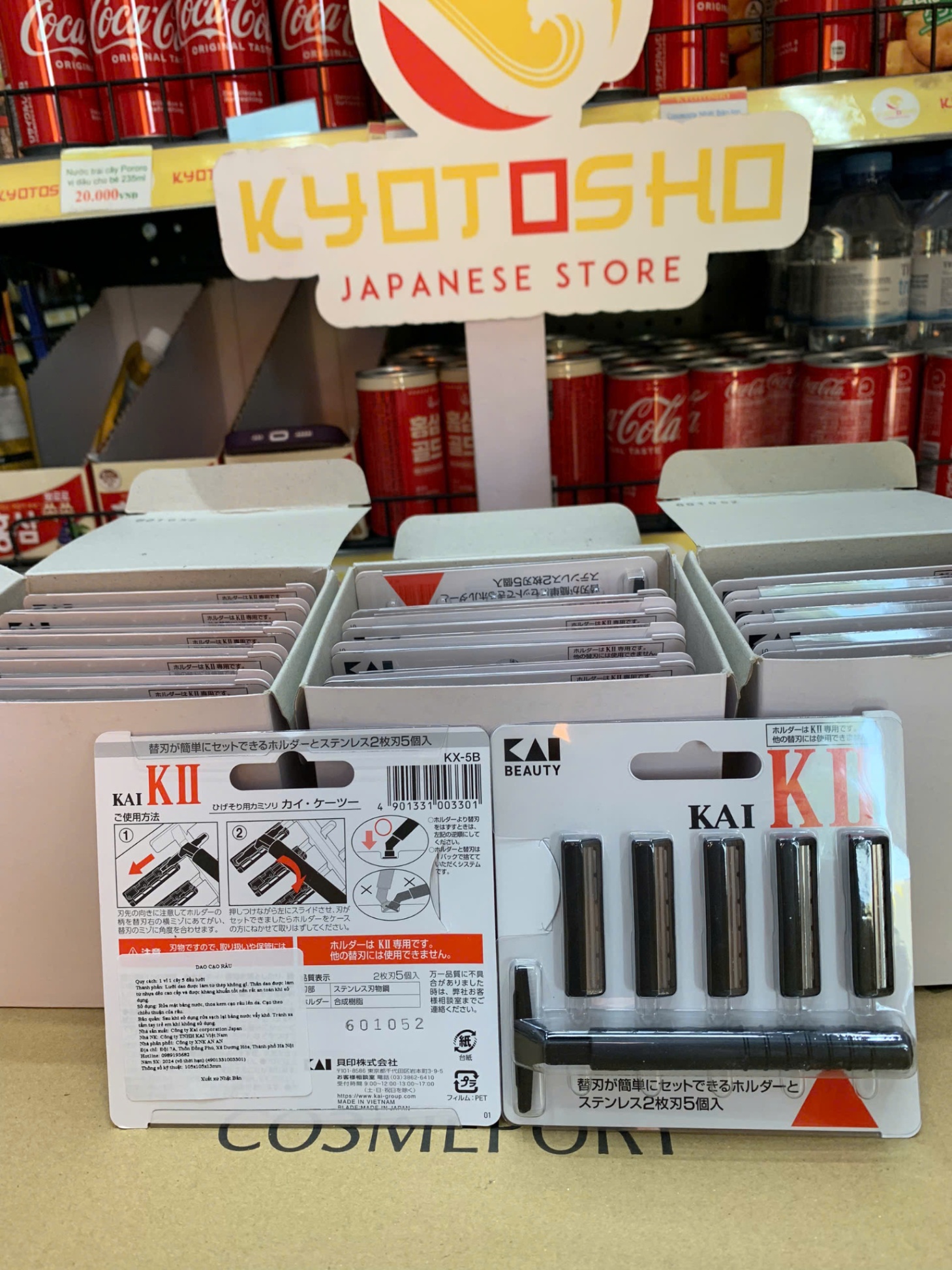 Set dao cạo râu 2 lưỡi kép KII KAI (1 thân, 5 lưỡi)