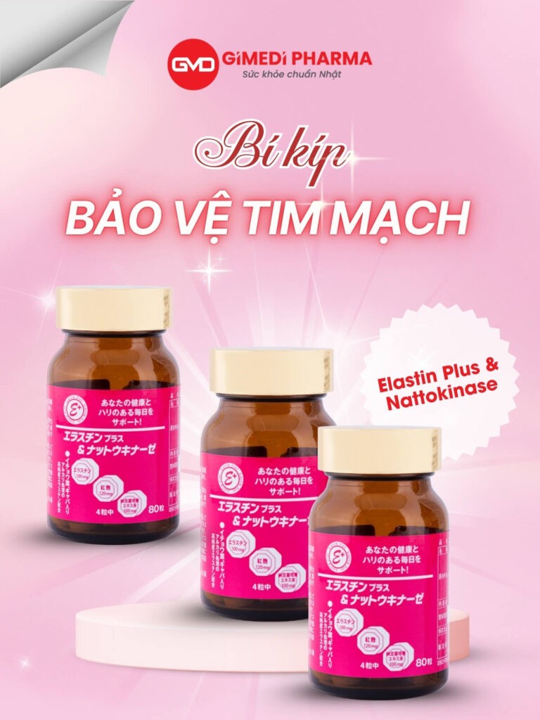 Viên uống Elastin Plus & Nattokinase Hokoen 80 viên