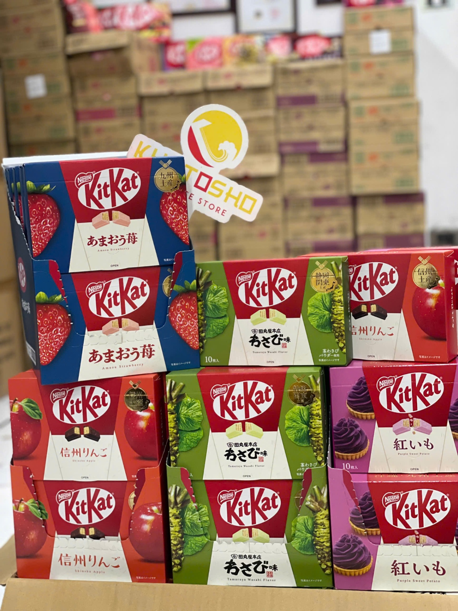 Bánh Kitkat vị dâu Amaou phiên bản giới hạn Nhật Bản hộp 10 thanh