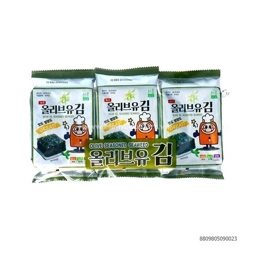 Rong Biển Ăn Liền Dầu Oliu Garimi Great Hàn Quốc (3 gói X 4.5G)