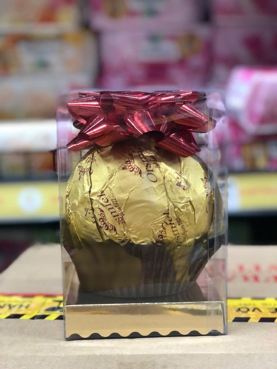 Kẹo socola quả cầu vàng nơ đỏ Orsmiel JIN DUN chocolate 50g