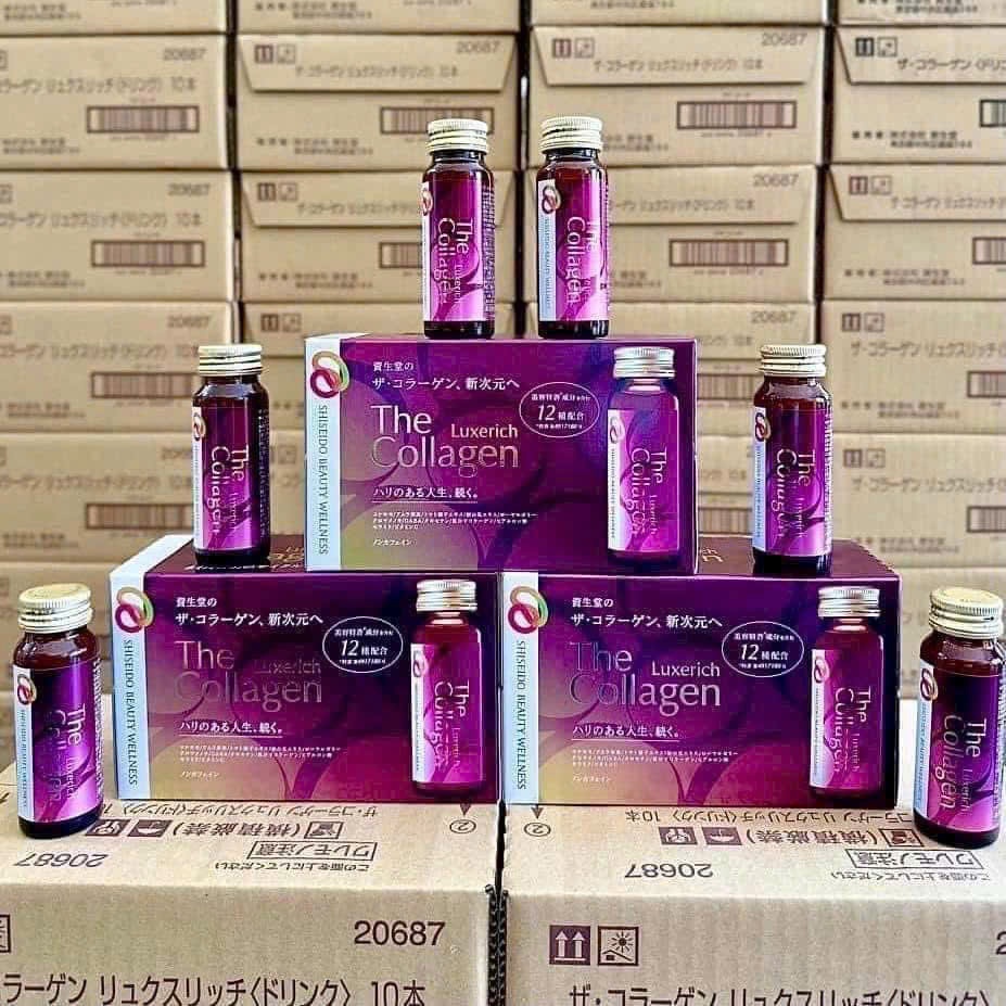 The Collagen Luxerich Shiseido dạng nước 50mlx10 (3h/thùng)