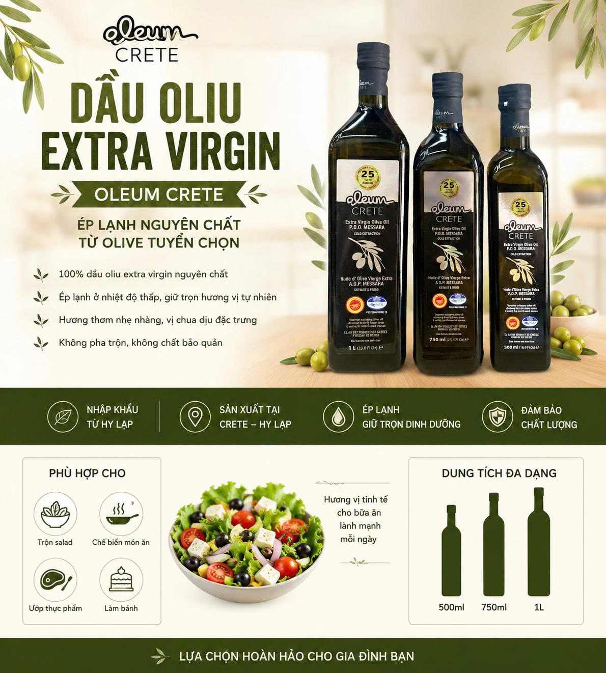 Dầu ô liu extra ViRGIN 500ml