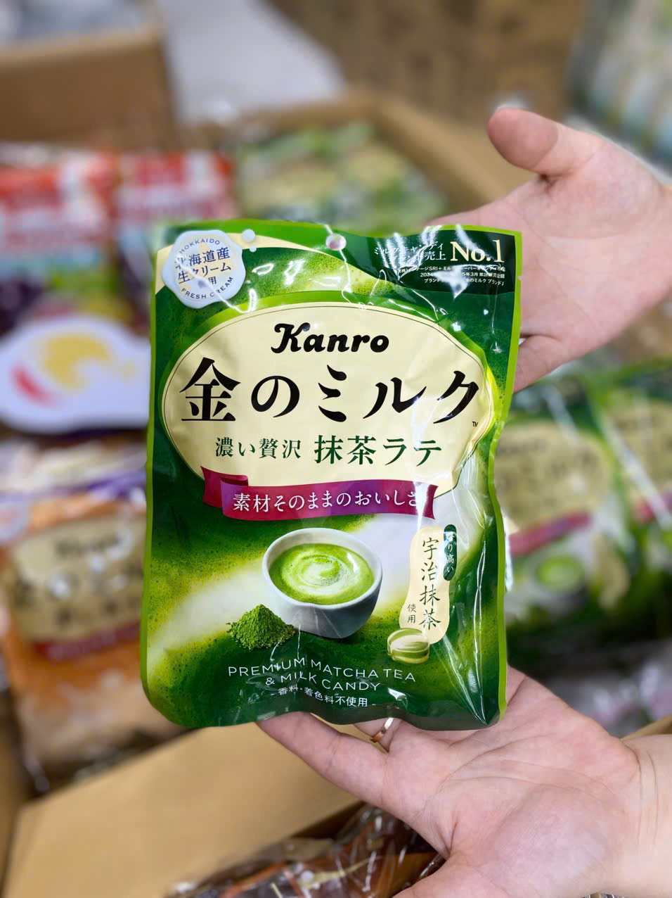 Kẹo Kanro trà xanh sữa Milk 61g