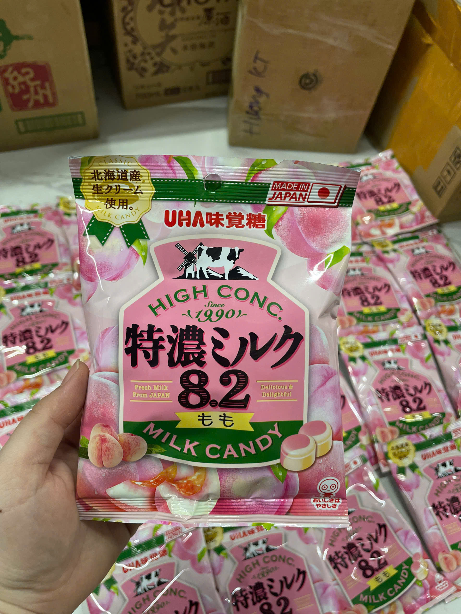 Kẹo UHA sữa vị đào 49g
