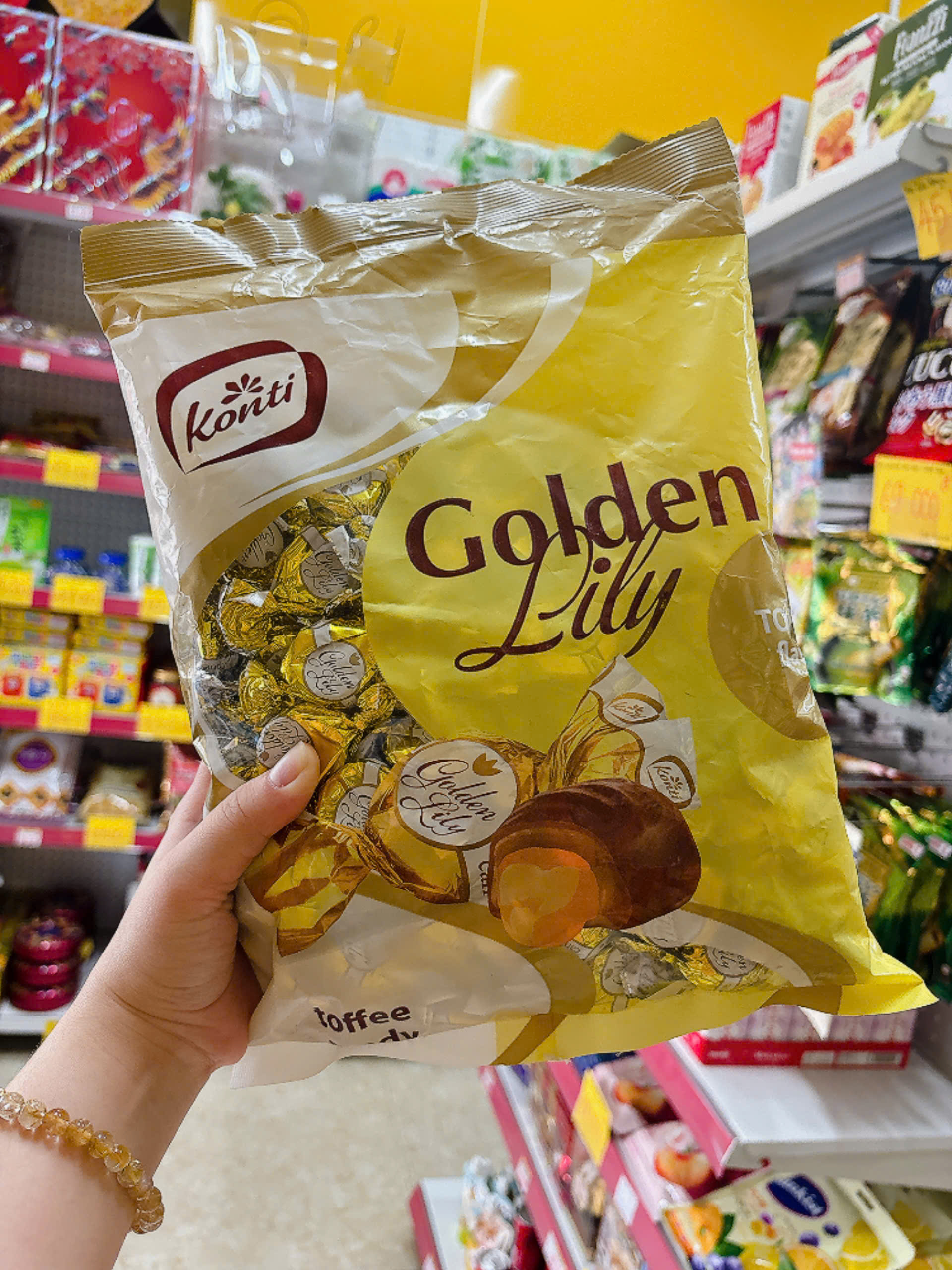 Kẹo bông huệ vàng Golden Lily túi 1kg Nga