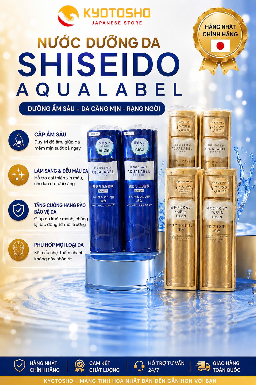 Nước dưỡng da chống lão hóa Shiseido Aqualabel Treatment Lotion Oil in 170ml (da thường)