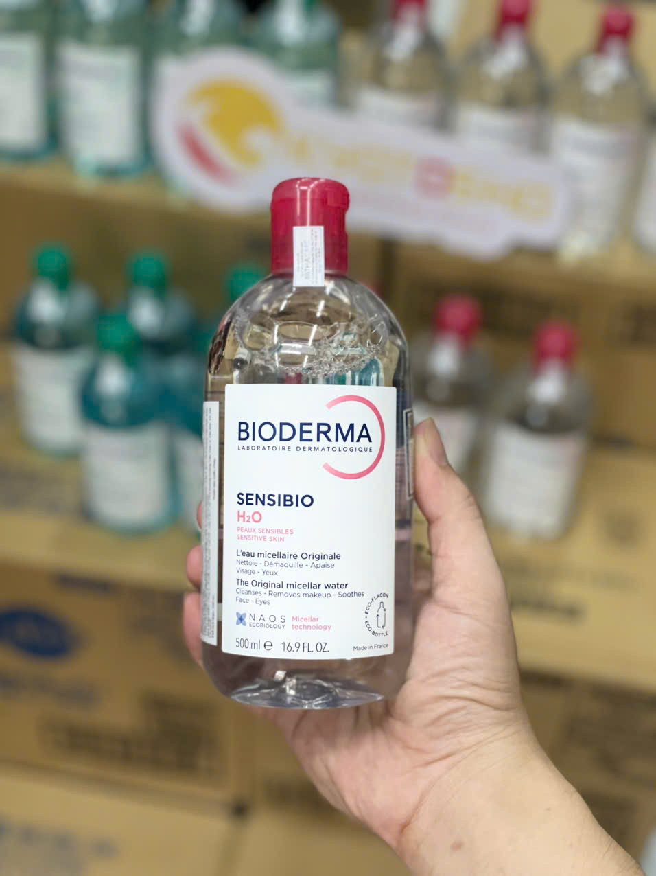 Nước tẩy trang Bioderma Sébium H2O 500ml hồng HNK