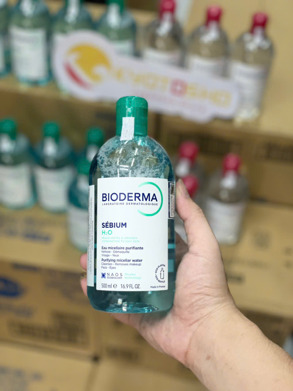 Nước tẩy trang Bioderma Sébium H2O 500ml xanh HNK