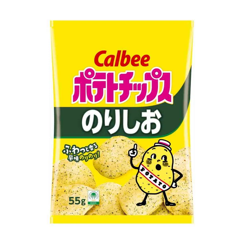 Snack calbee khoai tây chiên vị muối rong biển 55g