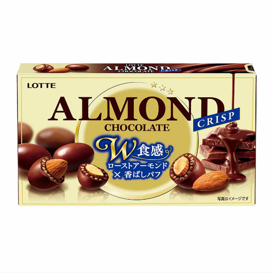 Socola bọc hạnh nhân giòn Lotte Almond Crisp 80g